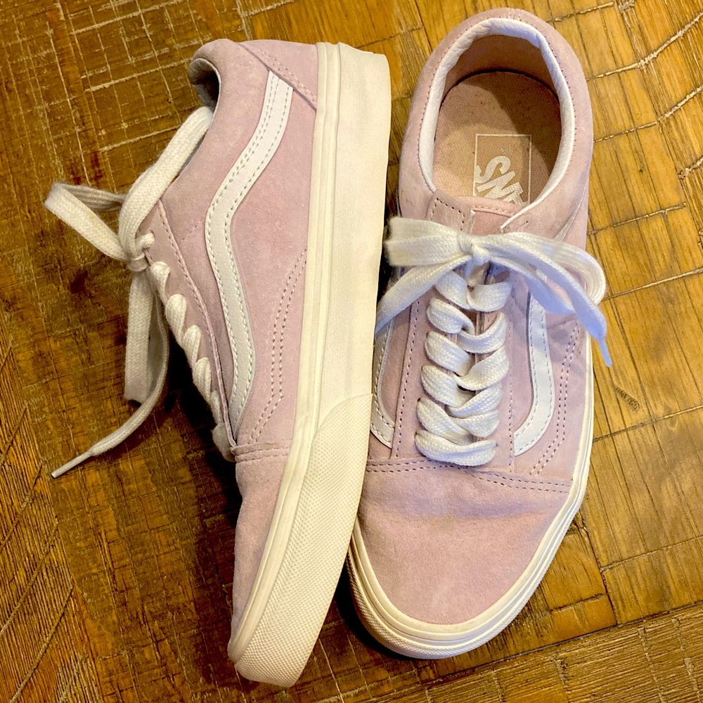 Vans Women's Soft lilac and White Vans Off The Wall sneakers EUC 7.5 woman size